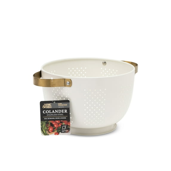 Thyme & Table Cream and Gold Colander