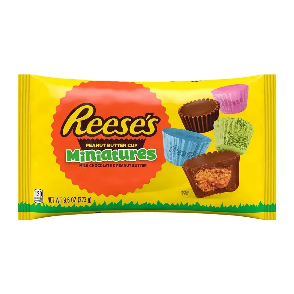 Miniatures Milk Chocolate Peanut Butter Cups Easter Candy, Bag 9.6 Oz