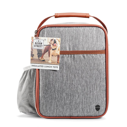 Acorn St by Fit & Fresh Vertical Insulated Reusable Lunch Bag for Men, Women, Kids, Steel