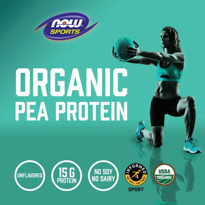 NOW Foods, Sports, Organic Pea Protein Powder, Unflavored, 1.5 lbs (680 g)