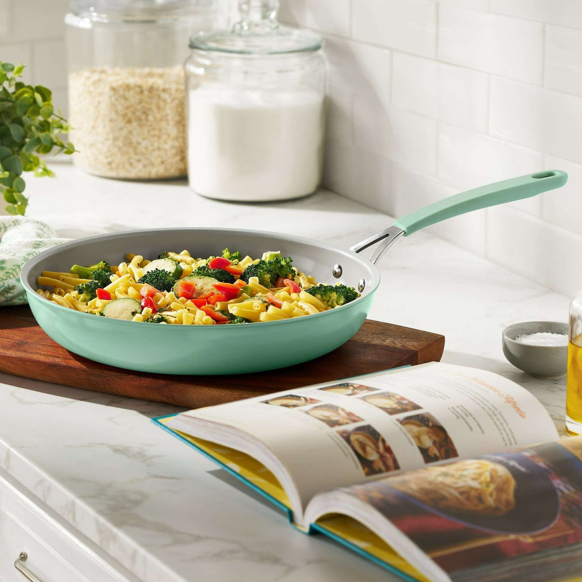 The Pioneer Woman 12-inch Ceramic Nonstick Aluminum Fry Pan, Green
