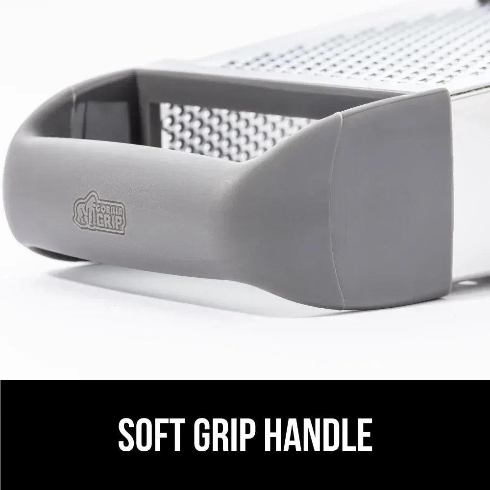 GORILLA GRIP Cheese Grater, BPA Free Stainless Steel Box Graters, Cheeses and Veggie Shredder