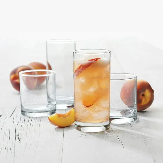 Mainstays Cooler Tennyson Glass Drinkware Set, Clear, 12 Pieces