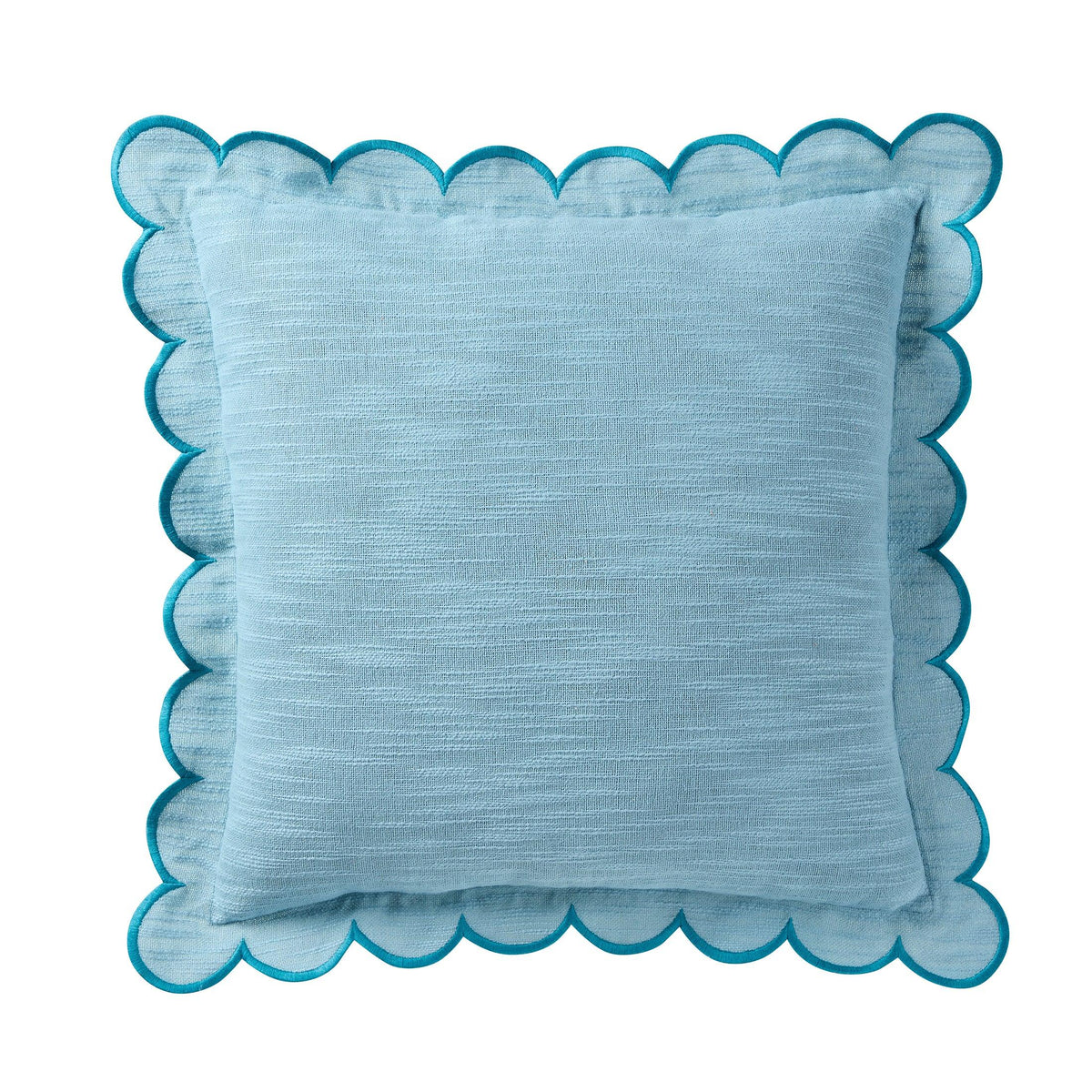 Home Decor Collection 19" x 19" Sage Green Scallop Flange Cotton-Rich Decorate Pillow
