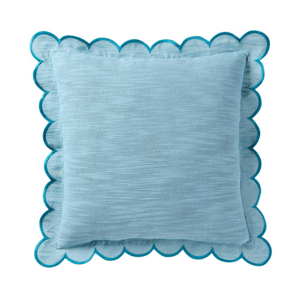 Home Decor Collection 19" x 19" Sage Green Scallop Flange Cotton-Rich Decorate Pillow