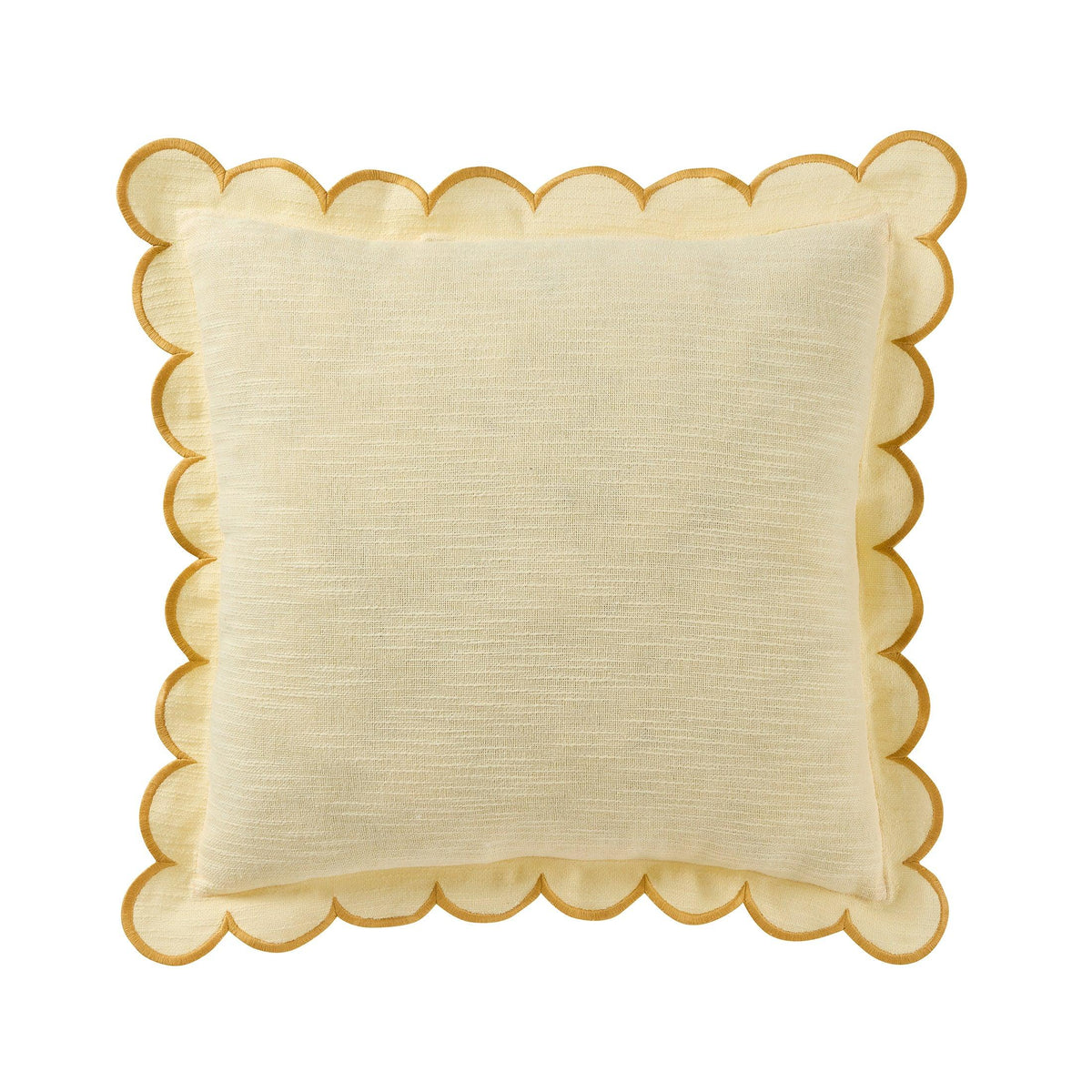 Home Decor Collection 19" x 19" Sage Green Scallop Flange Cotton-Rich Decorate Pillow