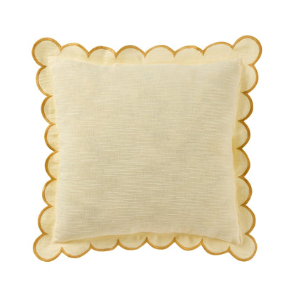 Home Decor Collection 19" x 19" Sage Green Scallop Flange Cotton-Rich Decorate Pillow