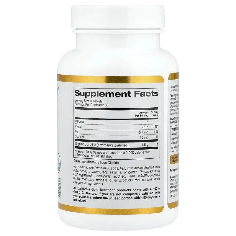 California Gold Nutrition, Organic Spirulina with Phycocyanin, and Chlorophyll