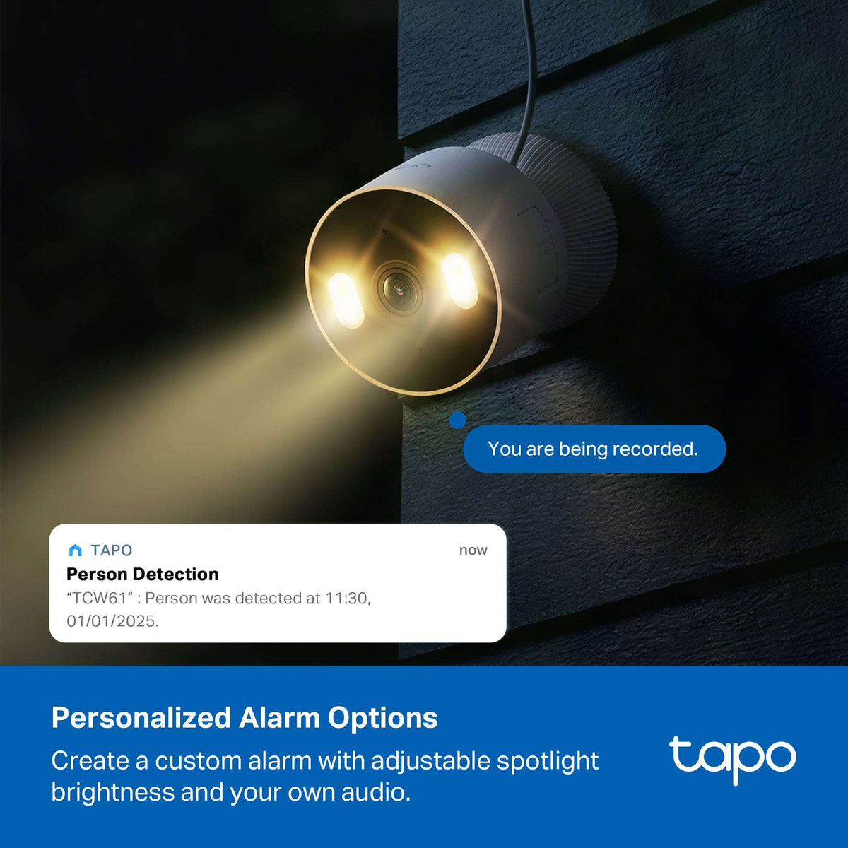 TP-Link Tapo TCW61 Indoor/Outdoor HD Security Camera with Color Night Vision, Free Smart AI Detection, No Subscription Needed, 2-Way Audio, Local Storage, Alexa & Google Home Compatible