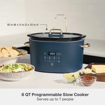 Thyme & Table 6QT Programmable Slow Cooker, Atlantic Blue