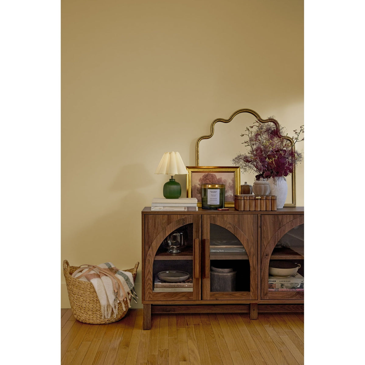 Better Homes & Gardens Scalloped Wooden Jewelry Box with Lid, Decorative Trinket Storage Organizer, Natural Wood