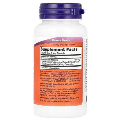 NOW Foods, Quercetin Phytosome, 90 Veg Capsules (250 mg per Capsule)