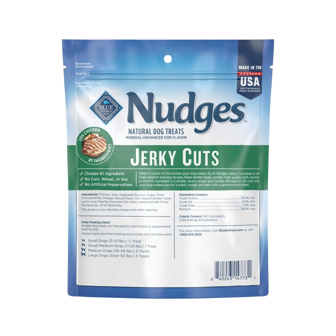 Blue Buffalo Nudges Jerky Cuts Dog Treats, Chicken