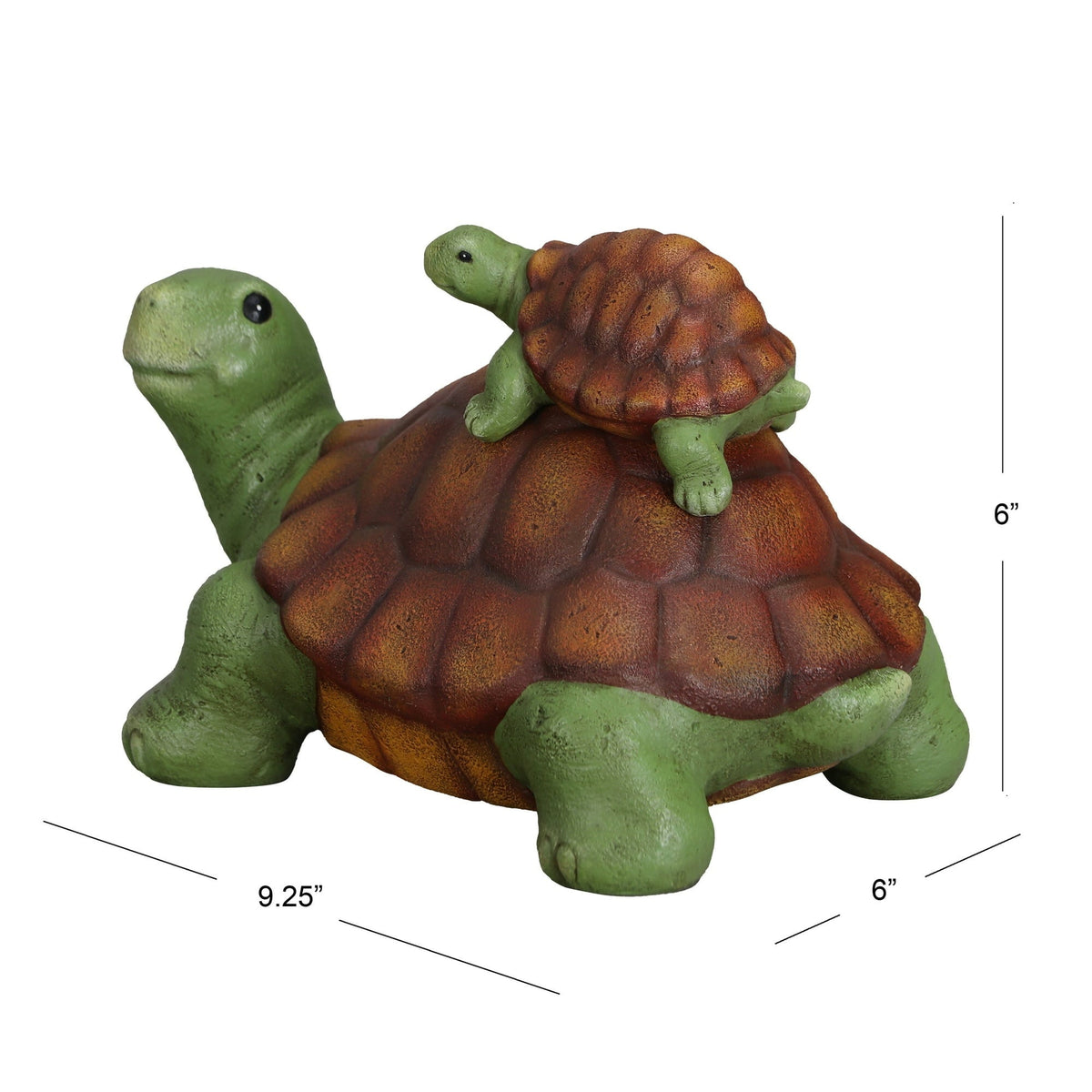 Mainstays Outdoor Turtle and Baby Garden Statuary, 9.25 in L x 6 in W x 6 in H