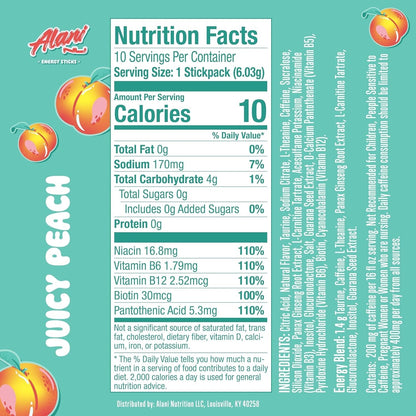 Alani Nu ORANGE KISS Energy Sticks, Energy Drink Powder, 200mg Caffeine, Pre Workout Performance with Antioxidants, On-The-Go Drink Mix, Biotin, B Vitamins, Zero Sugar, 5-10 Calories, 10 Pack