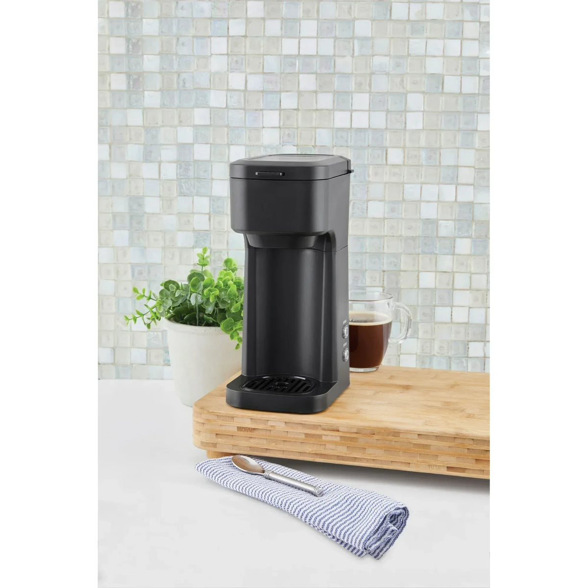 Mainstays Black Matte Single Serve Coffee Maker