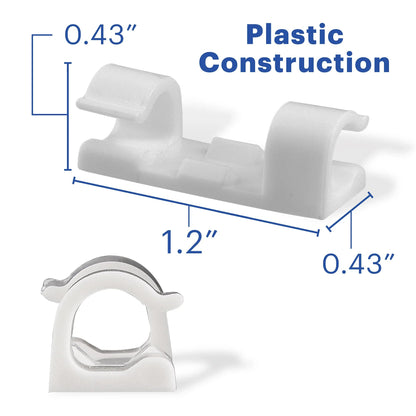 onn Peel and Stick Adhesive Cable Management Clips, 24 Count