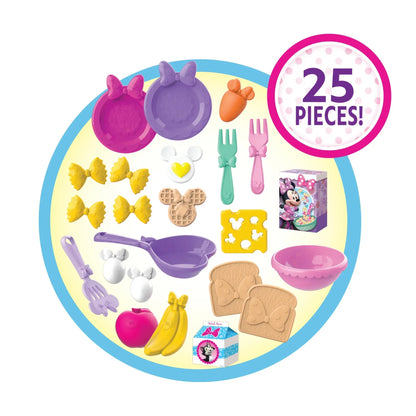 Disney Junior Minnie Mouse Fab Food Bucket, 25-Pieces, Pretend Kitchen Playset Baby and Toddler Toys