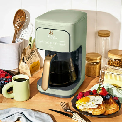 Beautiful 12 Cup Programmable Coffee Maker, White Icing by Drew Barrymore