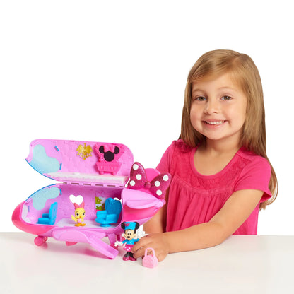 Disney Junior Minnie Mouse Bow-Liner Jet Toy Figures and Playset, Officially Licensed Kids Toys for Ages 3 Up, Gifts and Presents