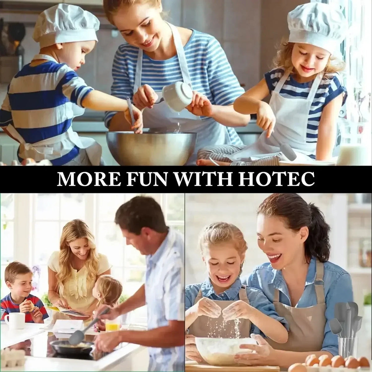 Food Grade Silicone Rubber Spatula Set for Baking, AOKIWO 5Pcs Cooking Utensil Set, High Heat Resistant Non Stick Dishwasher BPA-Free