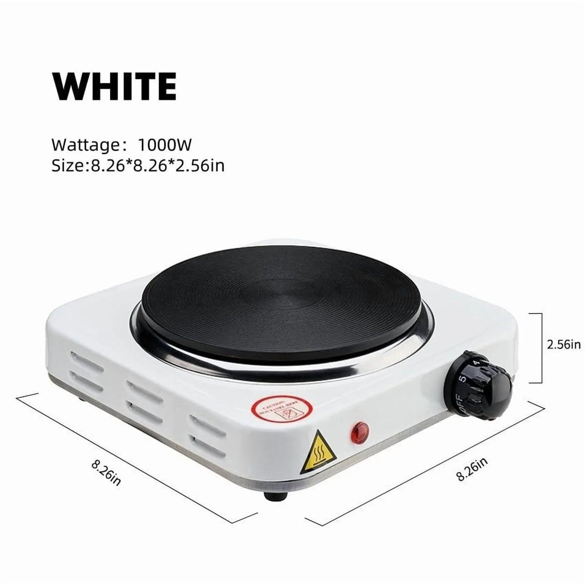Electric Hot Plate, 1000W Countertop Burner,Cast Iron Single Burner ,Portable Electric Stove, Portable Single Burner for Cooking,Easy to Clean, White.
