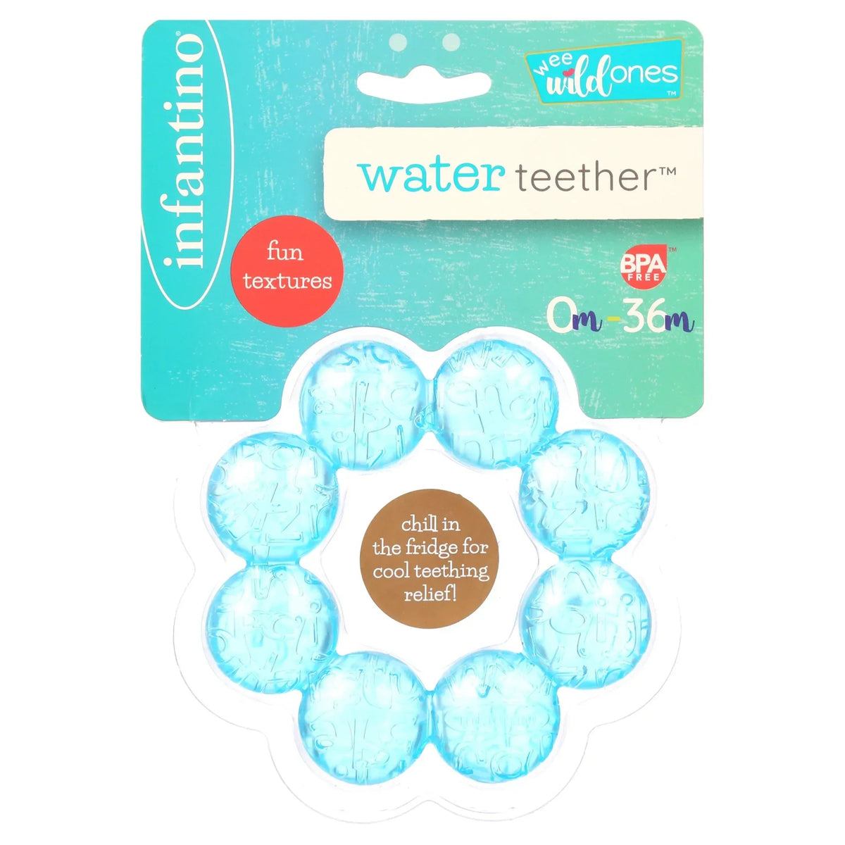 Infantino Soothing Soft Circular Water Teether, Unisex, Blue