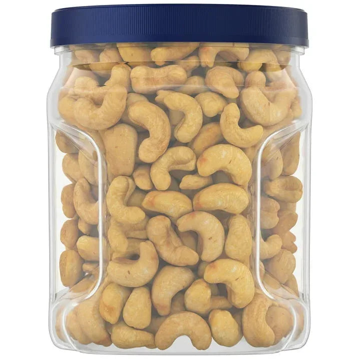 PLANTERS Salted Cashew Halves and Pieces, Party Snacks, Plant-Based Protein, 26 oz Canister