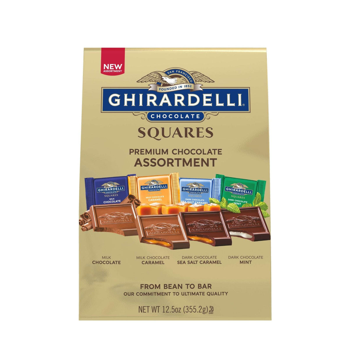 GHIRARDELLI Premium Chocolate Assortment SQUARES, 12.5 oz Bag