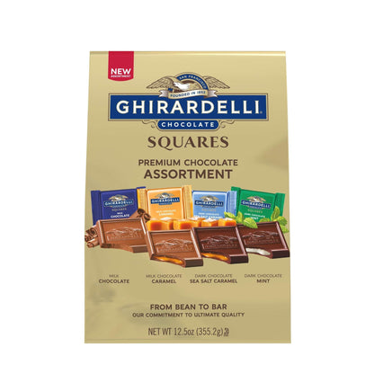 GHIRARDELLI Premium Chocolate Assortment SQUARES, 12.5 oz Bag