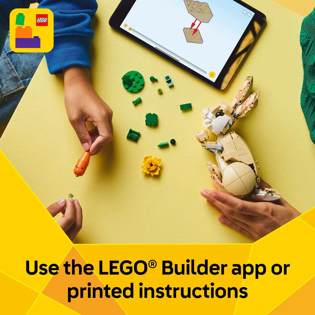 LEGO Creator 3in1 Cute Bunny - Building Toys Set W/ 3 Building Options, Bunny, Seal, or Llama - Easter Decorations & Gift for Kids, Ages 8+ - Craft for Girls & Boys - 31162