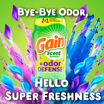 Gain Odor Defense 2-in-1 In-Wash Laundry Scent Booster Beads, Super Fresh Blast Scent, 4.8 oz
