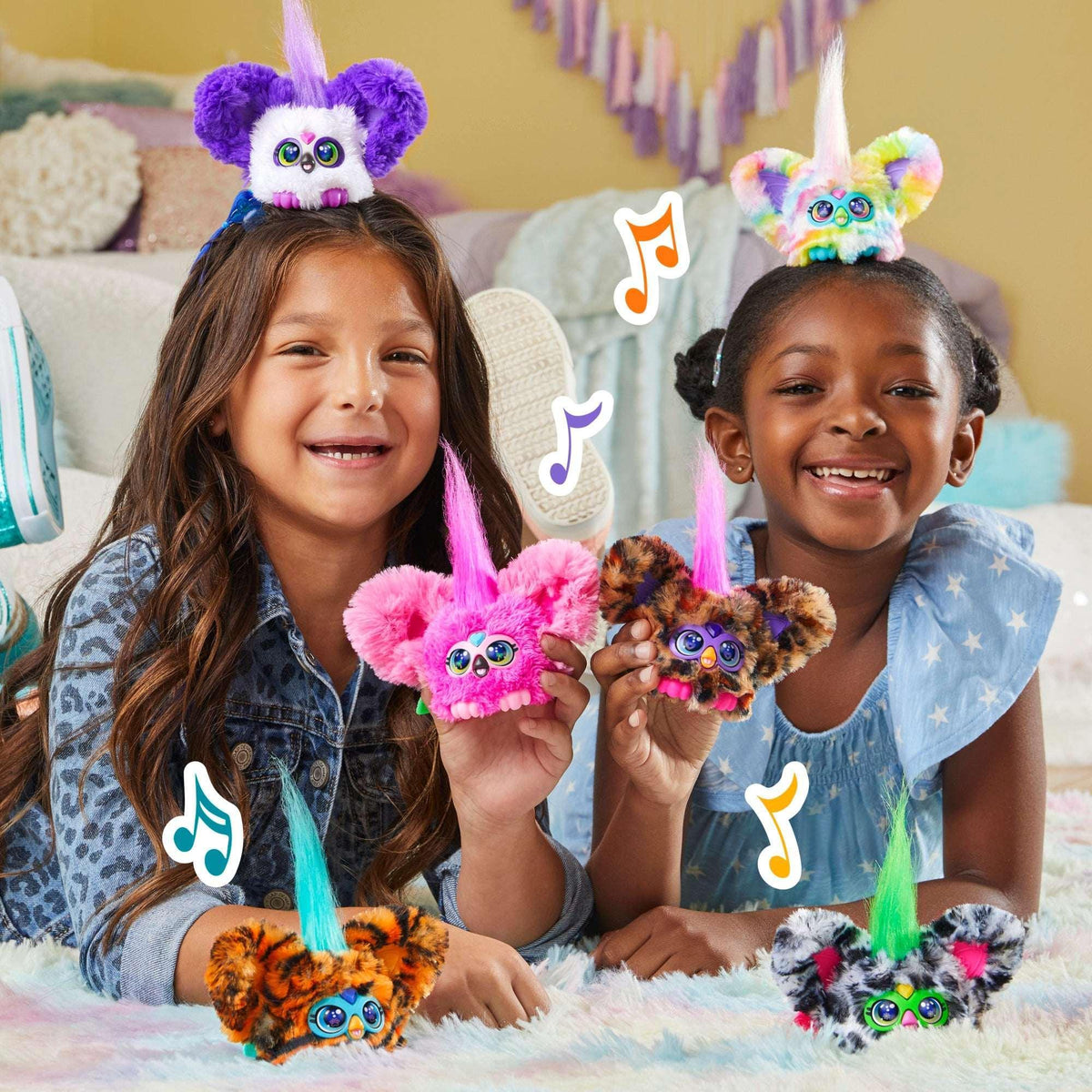 Furby Furblets 4-pack Mini Electronic Plush Toys, Stocking Stuffers for Kids 6 and up