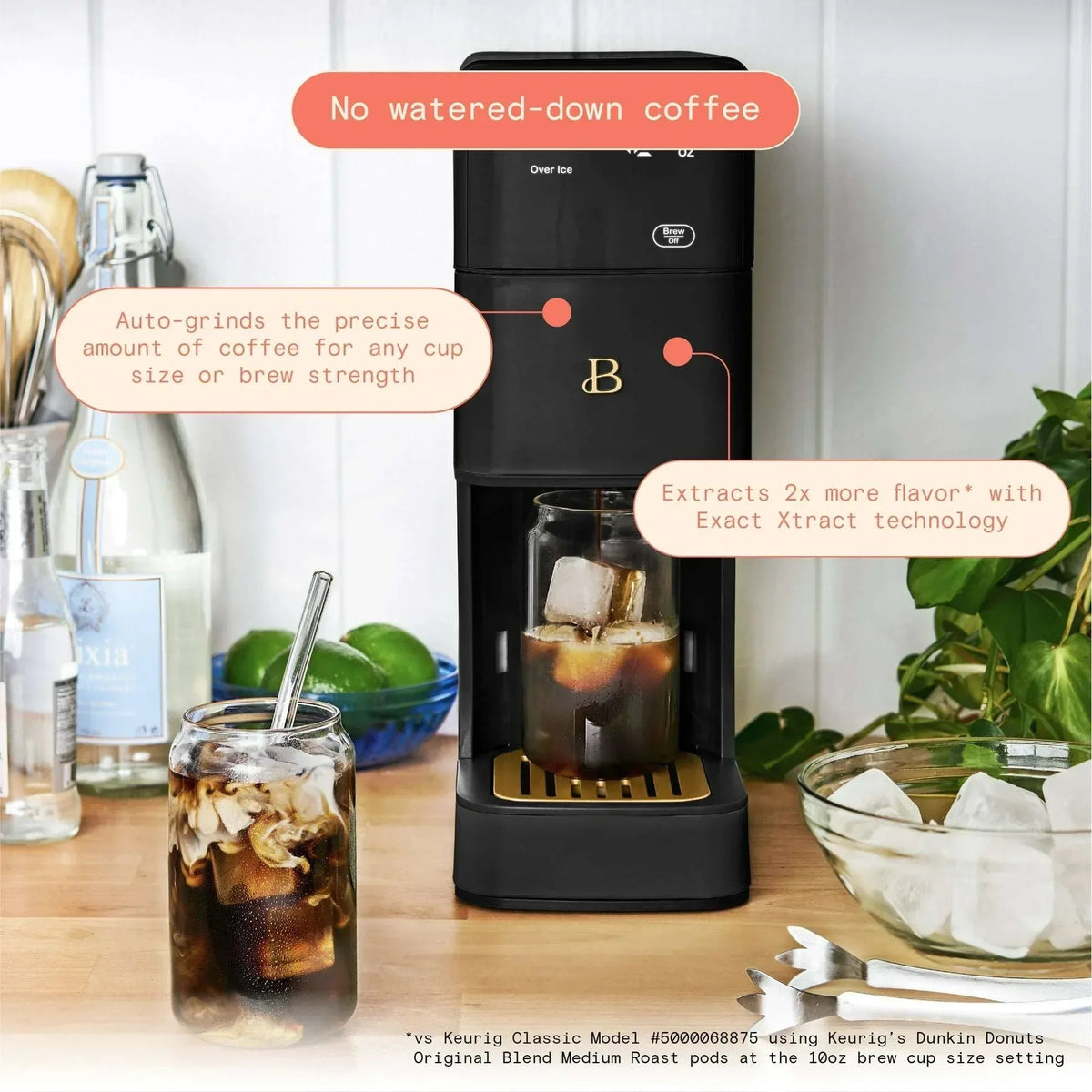 Beautiful Perfect Grind™ Programmable Single Serve Coffee Maker, White Icing by Drew Barrymore