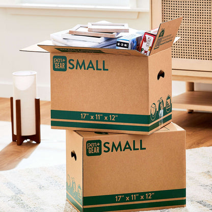 Pen+Gear Small Moving Boxes, 17 in. L x 11 in. W x 12 in. H, Kraft
