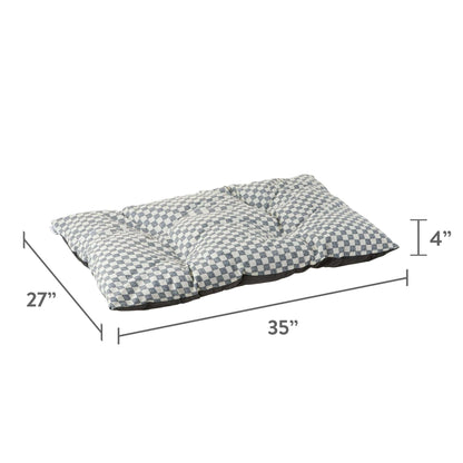 Vibrant Life Bed for Dogs, Tufted Pillow, Machine Washable, Black and White Checkered, 35" x 27"