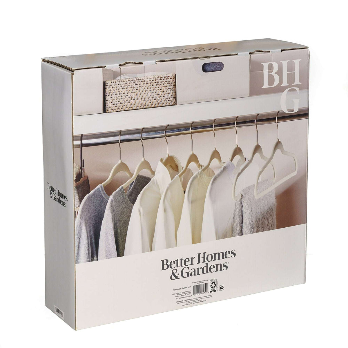 Better Homes & Gardens Velvet Adult Clothing Hangers, Beige, Non-Slip, Space Saving, 30 Count
