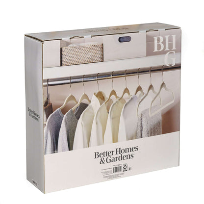Better Homes & Gardens Velvet Adult Clothing Hangers, Beige, Non-Slip, Space Saving, 30 Count