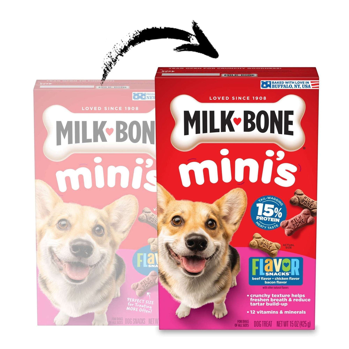 Milk Bone Flavor Snacks Mini’s Dog Biscuits, Flavored Crunchy Dog Treats, 36 oz Canister