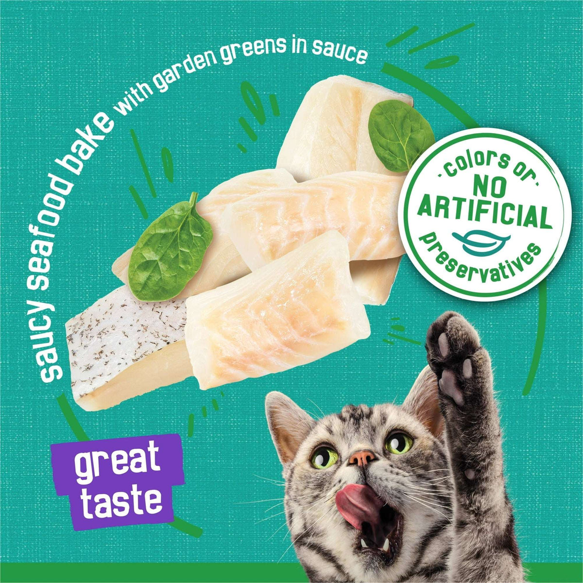 (24 pack) Purina Friskies Indoor, Saucy Seafood Bake, Wet Cat Food, 5.5 oz Can