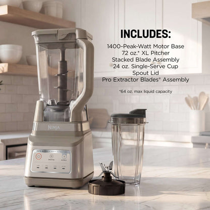 Ninja Professional Plus DUO 72-Oz Blender, Smoothies, Ice Crush, 2 Auto-iQ Preset Programs, 4 Speeds, 1400PW, BN750