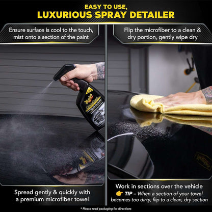 Meguiar's Gold Class High Gloss Premium Quik Detailer, High Lubricity Automotive Quick Detailer Spray that Preserves Wax and Leaves a Deep Dark Shine, 24 Oz Spray Bottle