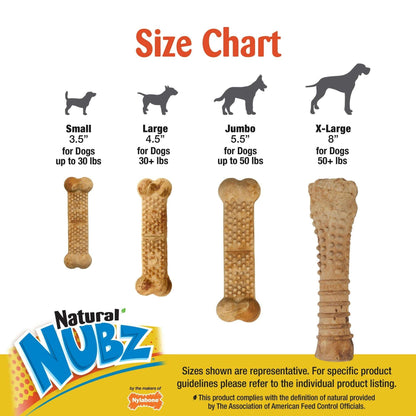 Nylabone Natural Nubz Edible Dog Dry Chew Treat, Chicken Flavor, Small