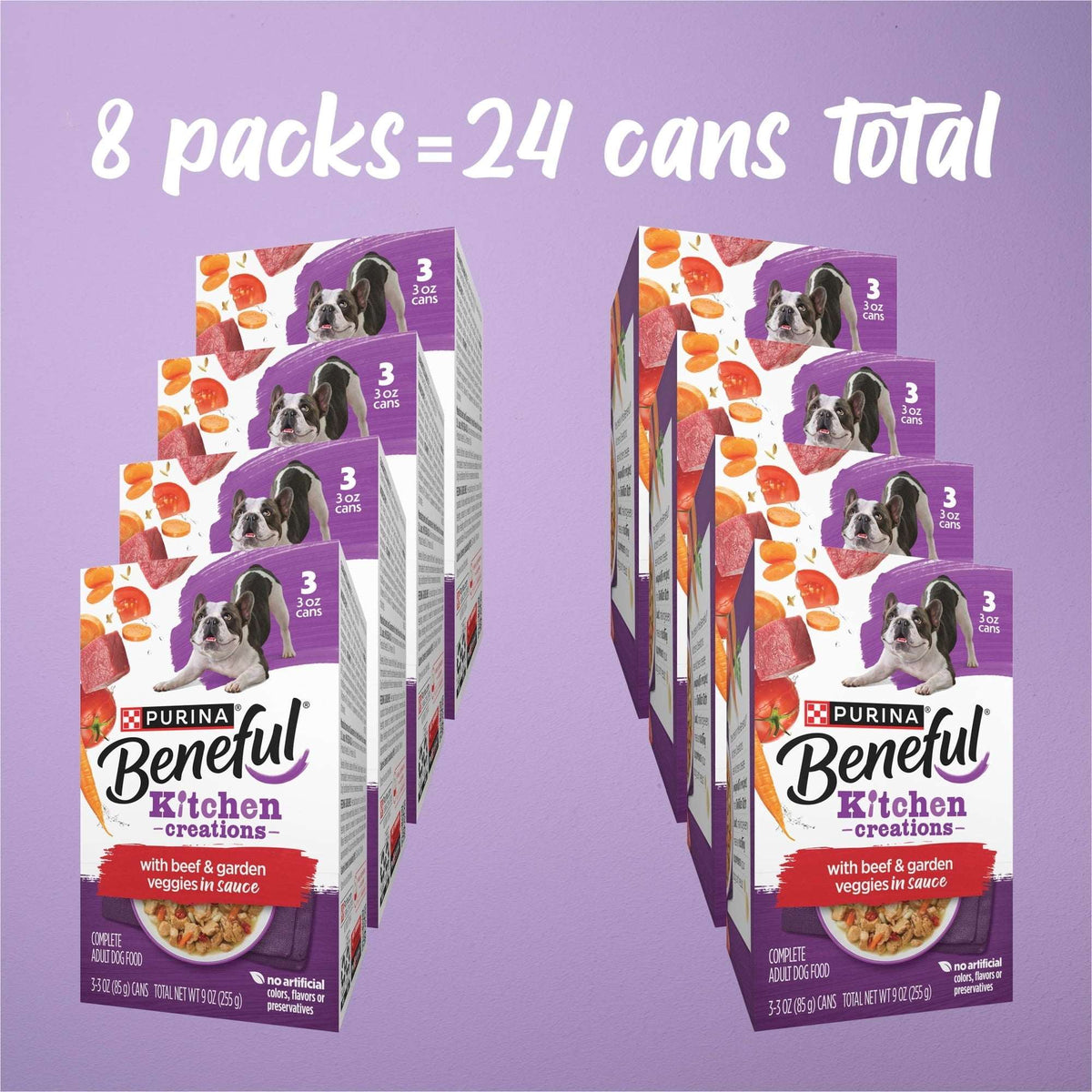 Purina Beneful Kitchen Creations With Beef and Garden Veggies in Sauce Wet Dog Food, 3 oz, 8 Pack