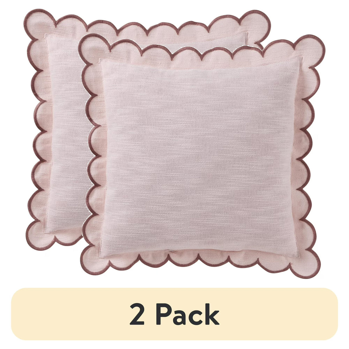Home Decor Collection 19" x 19" Sage Green Scallop Flange Cotton-Rich Decorate Pillow