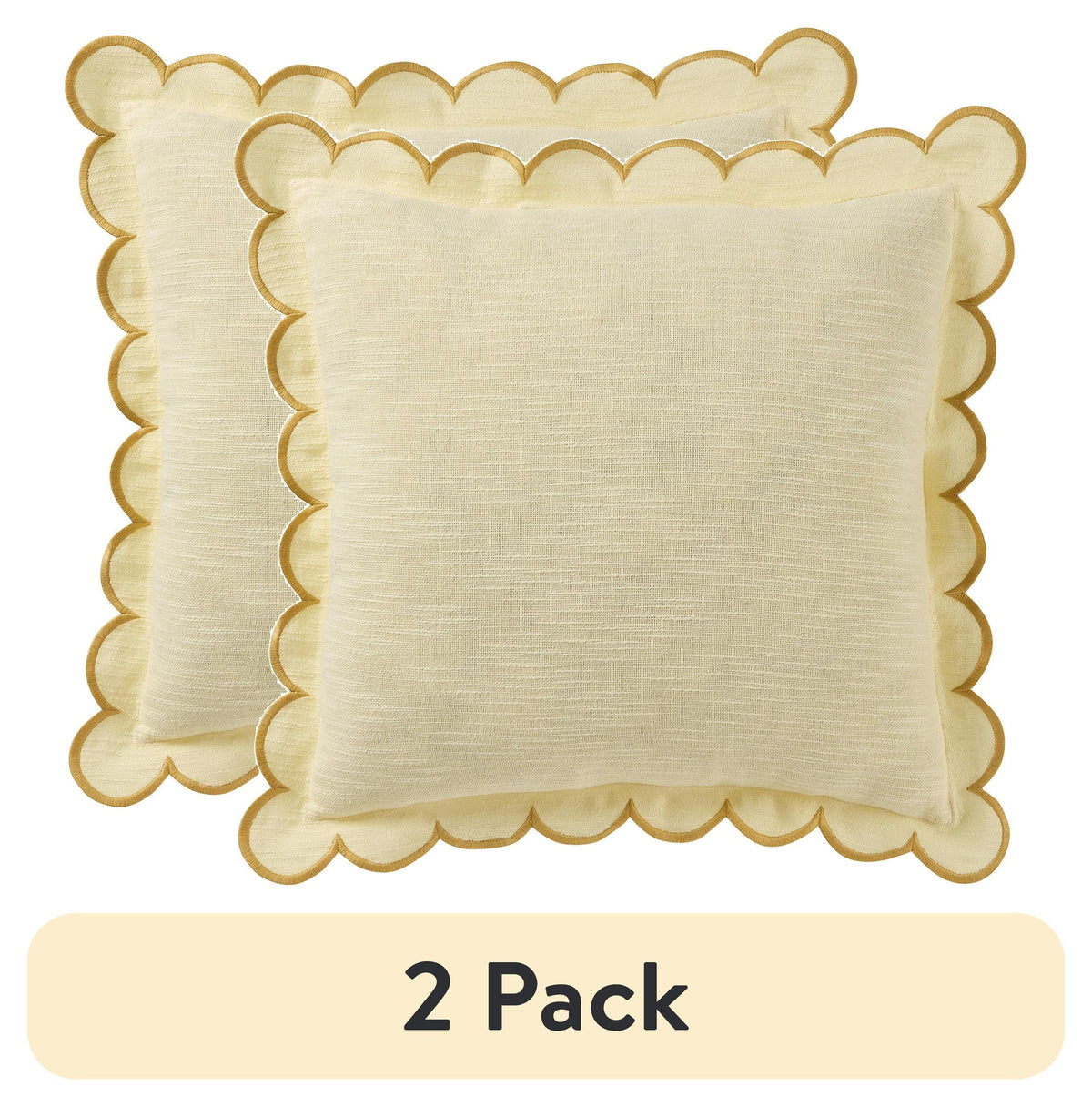 Home Decor Collection 19" x 19" Sage Green Scallop Flange Cotton-Rich Decorate Pillow