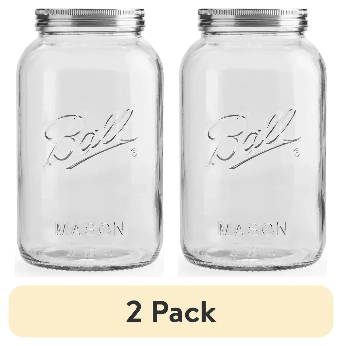 Ball Gallon Mason Jar with Stainless Steel Lid, Airtight Glass Storage Container with Lid, Extra Large Ball Jar for Flour, Sugar, Dog Treats, and Pantry Organization