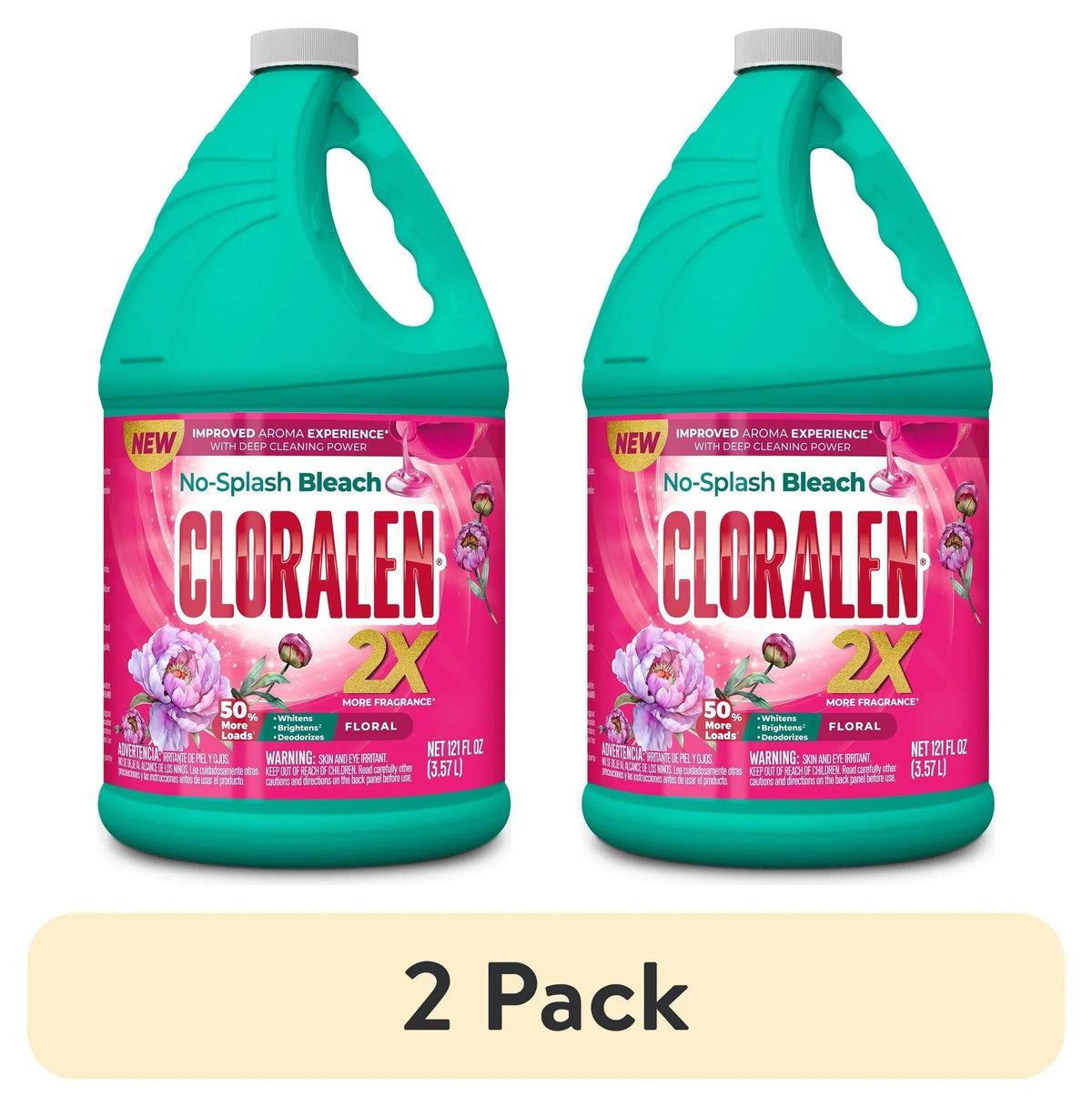 Cloralen No-Splash Liquid Scented Bleach, All Purpose Cleaner - Floral Scent, 121 fl oz