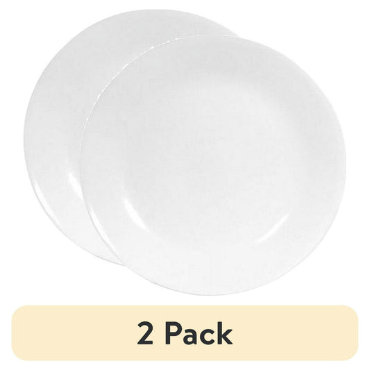 (2 pack) Corelle Winter Frost White Round Dinner Plate, 10.25"