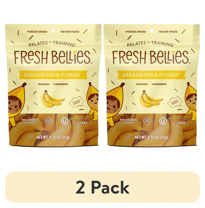 Fresh Bellies Banana-Fana-Fofana Freeze-Dried Toddler Snack, 0.75 oz, Resealable Pouch, 3 Ingredients, Vegan, Gluten-Free